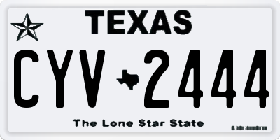 TX license plate CYV2444