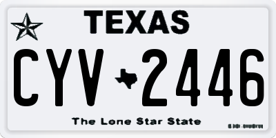 TX license plate CYV2446