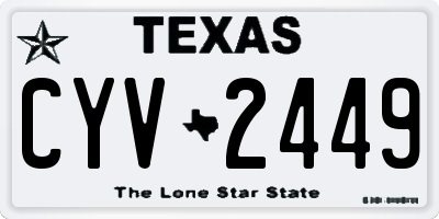 TX license plate CYV2449