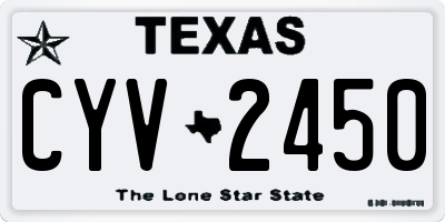 TX license plate CYV2450