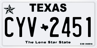 TX license plate CYV2451