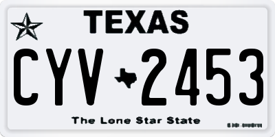 TX license plate CYV2453