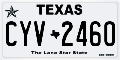 TX license plate CYV2460