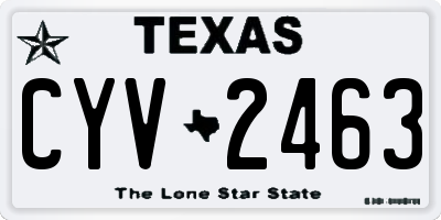 TX license plate CYV2463