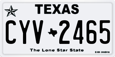 TX license plate CYV2465