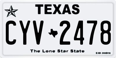 TX license plate CYV2478