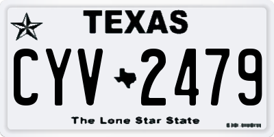TX license plate CYV2479