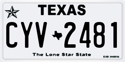 TX license plate CYV2481