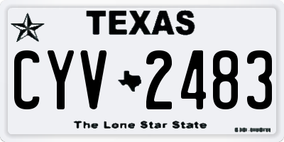 TX license plate CYV2483