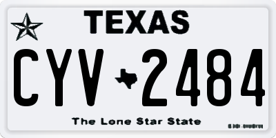 TX license plate CYV2484