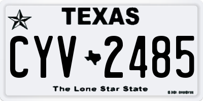 TX license plate CYV2485