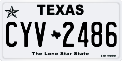 TX license plate CYV2486