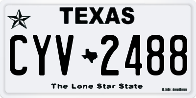 TX license plate CYV2488