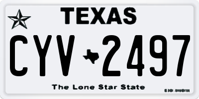 TX license plate CYV2497