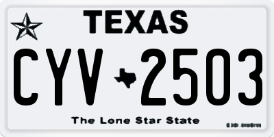 TX license plate CYV2503