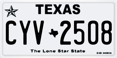 TX license plate CYV2508