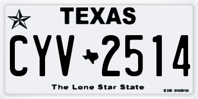 TX license plate CYV2514