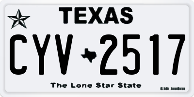 TX license plate CYV2517