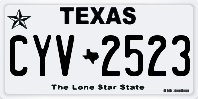 TX license plate CYV2523