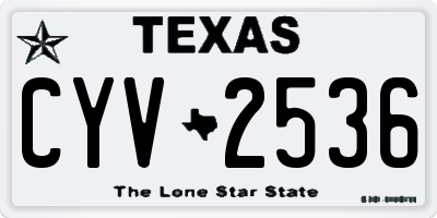 TX license plate CYV2536