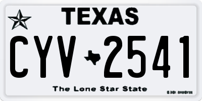 TX license plate CYV2541