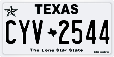 TX license plate CYV2544