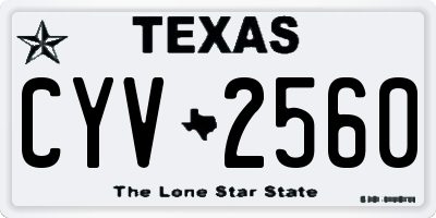 TX license plate CYV2560