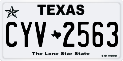 TX license plate CYV2563