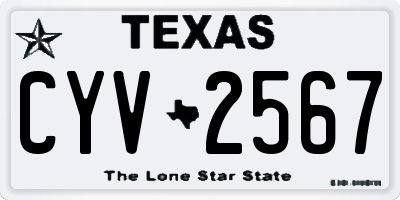 TX license plate CYV2567