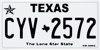 TX license plate CYV2572