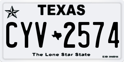 TX license plate CYV2574