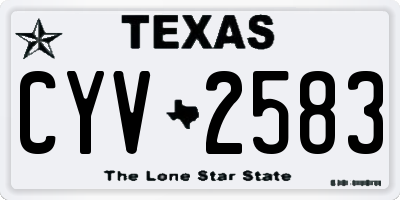 TX license plate CYV2583
