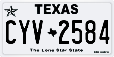 TX license plate CYV2584
