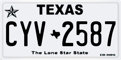 TX license plate CYV2587