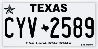 TX license plate CYV2589
