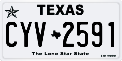 TX license plate CYV2591