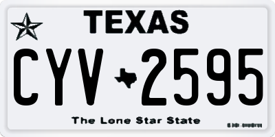 TX license plate CYV2595