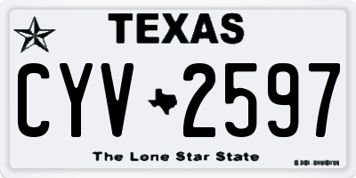 TX license plate CYV2597
