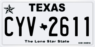 TX license plate CYV2611