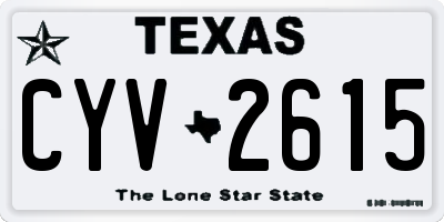 TX license plate CYV2615