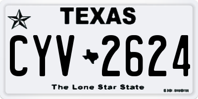 TX license plate CYV2624