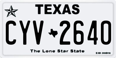 TX license plate CYV2640