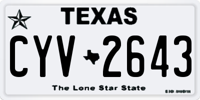 TX license plate CYV2643
