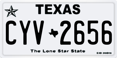 TX license plate CYV2656