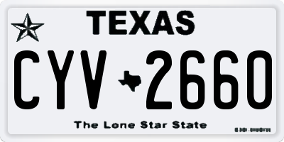 TX license plate CYV2660
