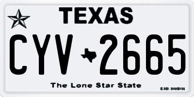TX license plate CYV2665