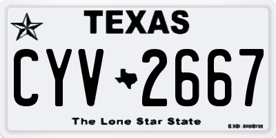 TX license plate CYV2667