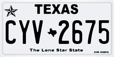 TX license plate CYV2675