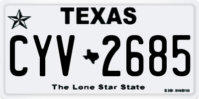 TX license plate CYV2685