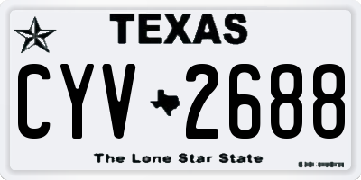 TX license plate CYV2688